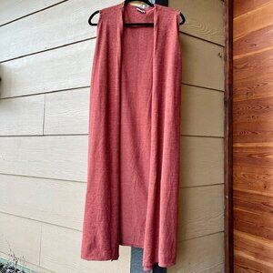 LuLaRoe Burnt Orange Open Front Sleeveless Cardigan Vest Duster Women's XL